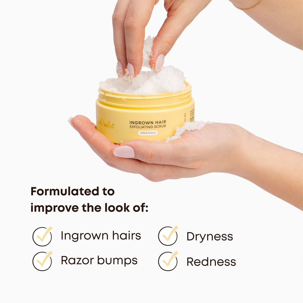 Shop Bushbalm | Milk & Honey Scrub - Ingrown Hairs & Razor Burn